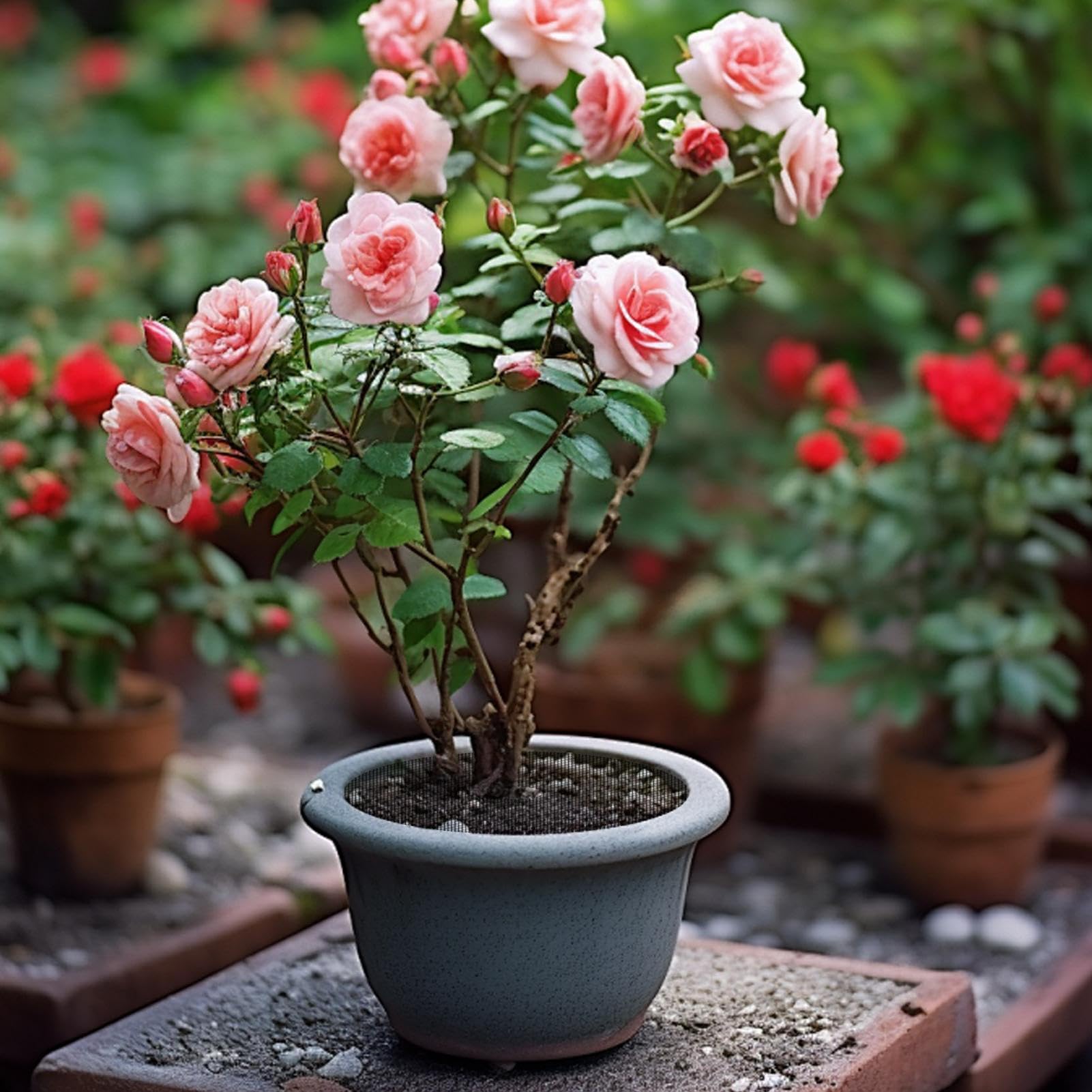 Generisch Griglia per vasi da fiori, 4 pezzi, copertura per piante regolabile, 40 cm, per interni ed esterni, balcone, terrazza, giardino