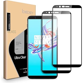 Amazon Com 2 Pack Oneplus 5t Tempered Glass Icheckey Full Adhesive Hd Clear Case Friendly Anti Scratch Screen Protector For Oneplus 5t 6 01 Inch