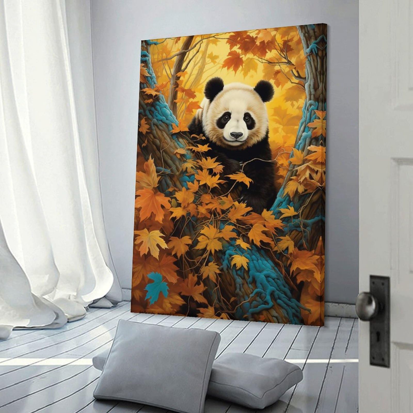 Junmoney Decorative Wall Artwork Panda Paradise, 16x24inch(40x60cm), for Corridors, Hallways Or Apartment Entries, Wall Decor to Refresh Empty Corners