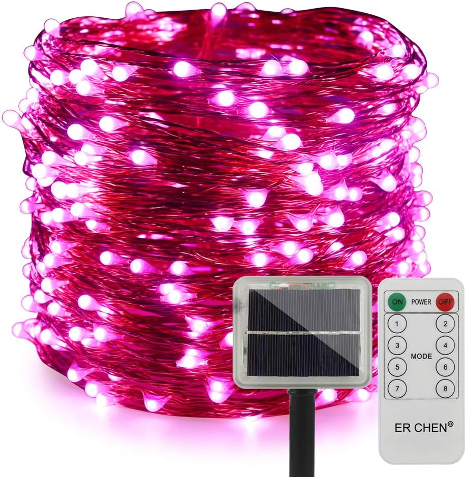 ER CHEN Outdoor Solar String Lights, 99Ft 300LEDs 8 Modes Fairy Lights