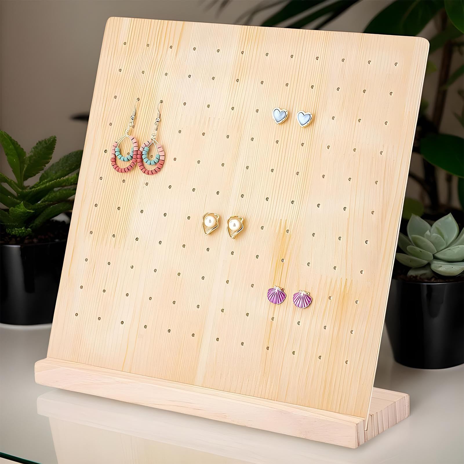 Présentoir de Table Gain Place - Bijouterie et Boucles d'oreilles en Bois | Organisateur Multifonction pour Outils, clés Accessoires créatifs