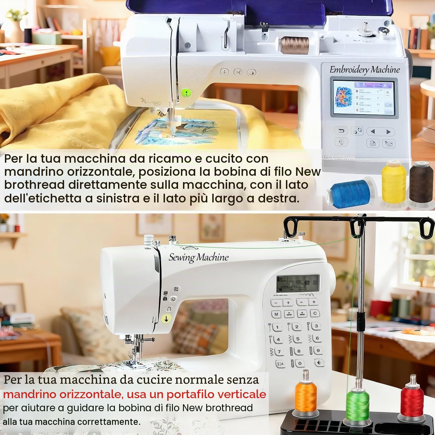 New brothread 63 Brother Colori poliestere filo di ricamo macchina 500M (550Y) / bobina Per Brother/Babylock/Janome/Singer/Pfaff ricami e cuciture macchina