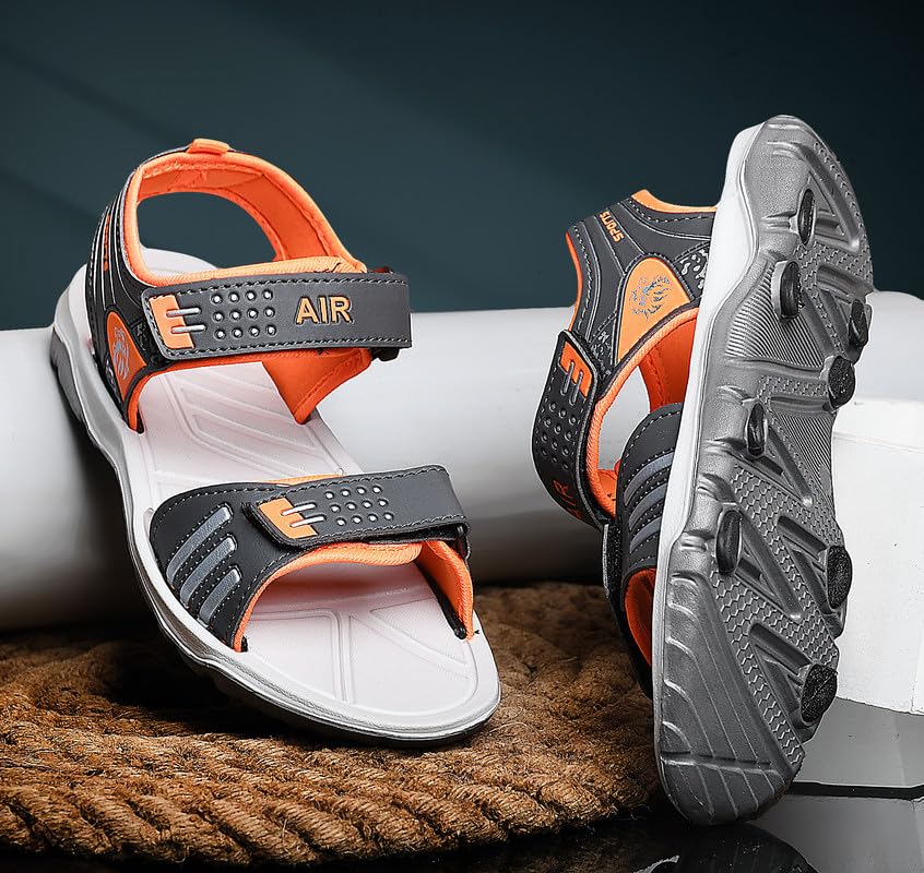 Image of STYLISH and comfortable sandals for men GREY-ORANGE