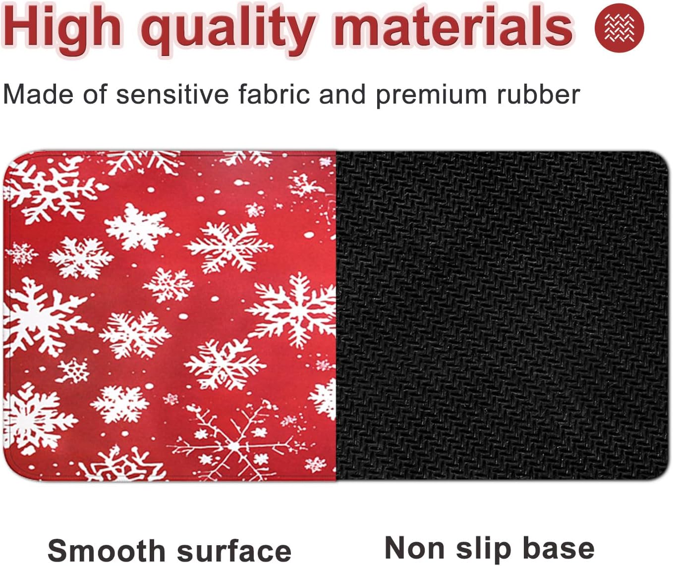 Large Gaming Mouse Pad XL Desk Keyboard Pad Mat with Stitched Edges Non-Slip Base for Home Office Computers Laptops Tablets Extended Pads Mats Accessory 11.8X31.5 Inches (New Year's Snowflakes) image 4