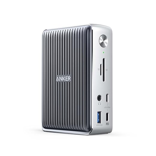 Anker 577 Thunderbolt Docking Station (13-in-1, Thunderbolt 3) for Thunderbolt Laptops, 85W Charging for Laptop, 18W Charging for Phones, 4K Dual Display, 10 Gbps USB-C Data, Ethernet, Audio, SD 4.0