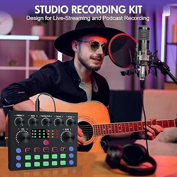 Also GO Podcast Equipment Bundle for 2, V8s Sound Card with Voice Changer