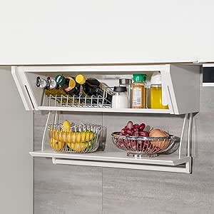 Organisateur D'armoire Extractible 2 Niveaux – Acier Inoxydable, Fermeture Amortie, Chrome