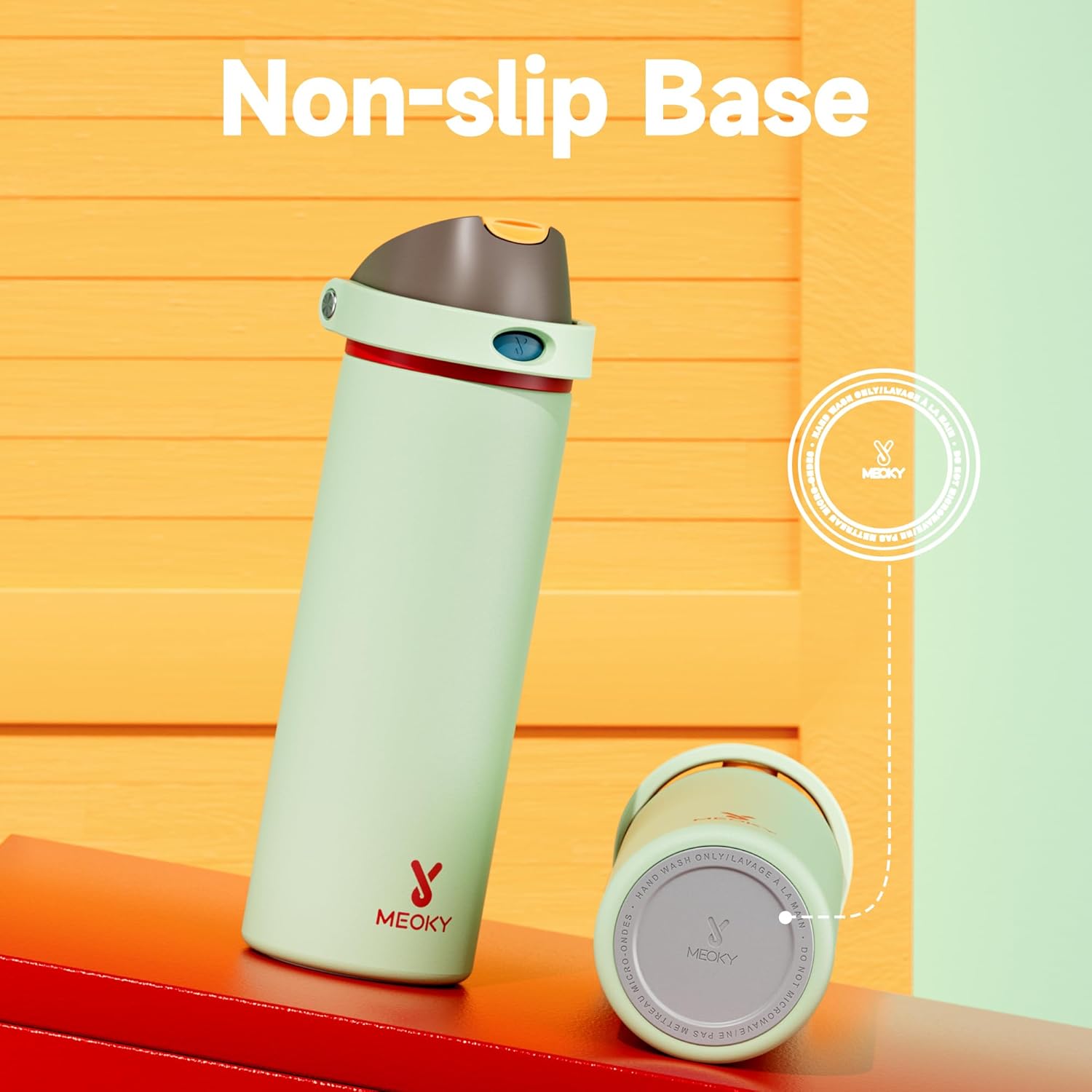 24 oz Insulated Water Bottle with Straw: Meoky Stainless Steel Metal Water Bottle with 2-in-1 Lid - Leak Proof, Cold for 24 Hours, Protective Silicone Base, BPA-Free for Sports Travel Car, Boneyard - Image 8