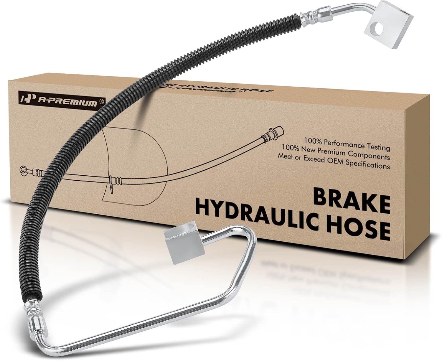 A-Premium Rear Center Brake Hydraulic Hose Compatible with Select Dodge Models - Ram 1500 2000-2001, Ram 2500 2000, with Height Sensor - Replace# 52010082AB