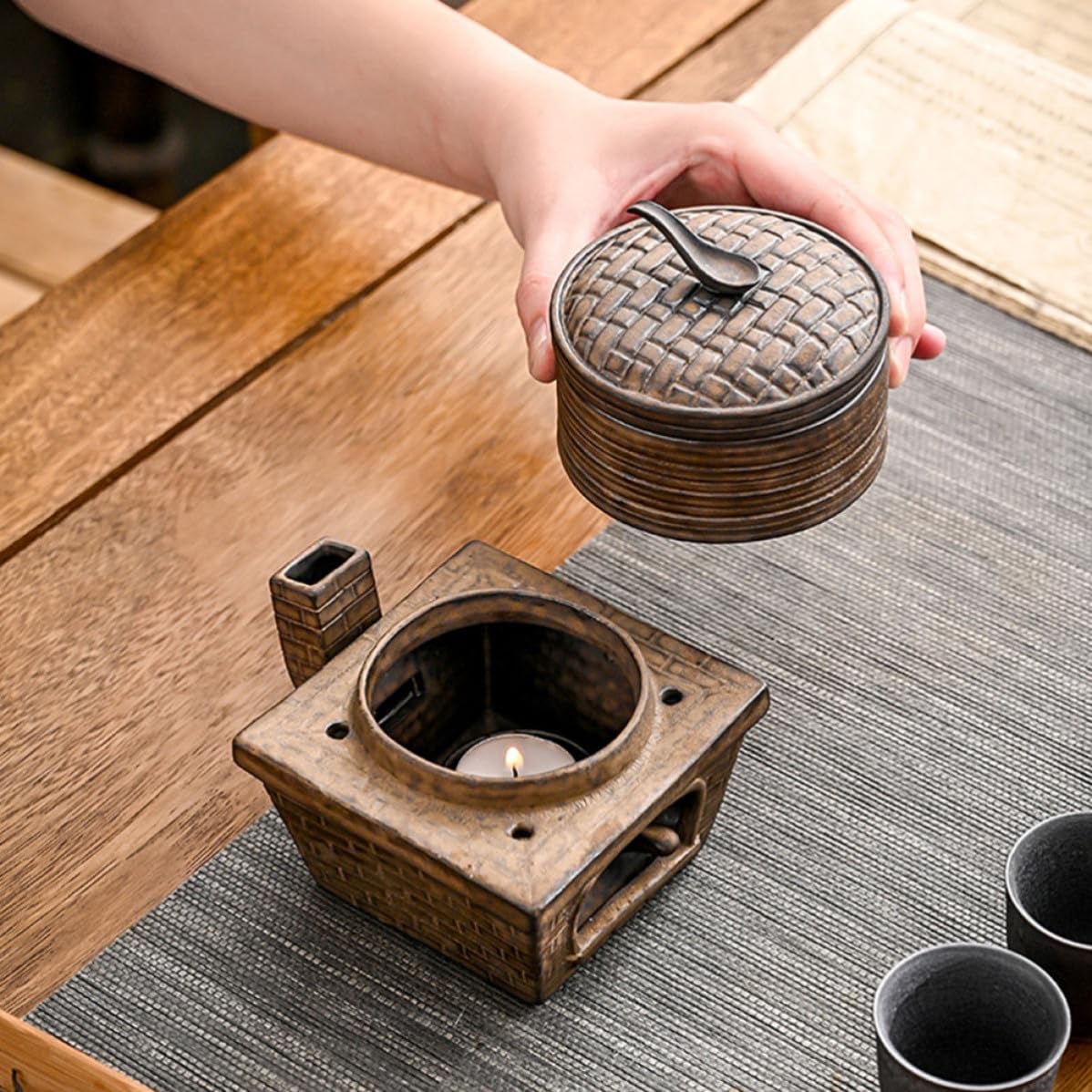 Bruciatore in D'epoca Portatile, da Tavolo Decorativa per Aromaterapia, Adatto per Studio, Sala Yoga e Meditazione, Retrò