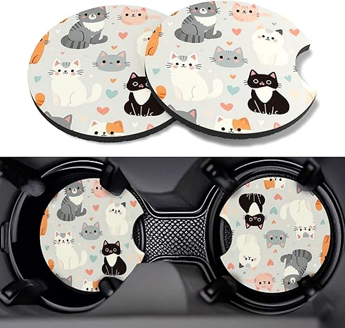 Posavasos para automóvil, paquete de 2 posavasos para automóvil, 2.75 pulgadas, antideslizantes y absorbentes, para portavasos de automóvil,