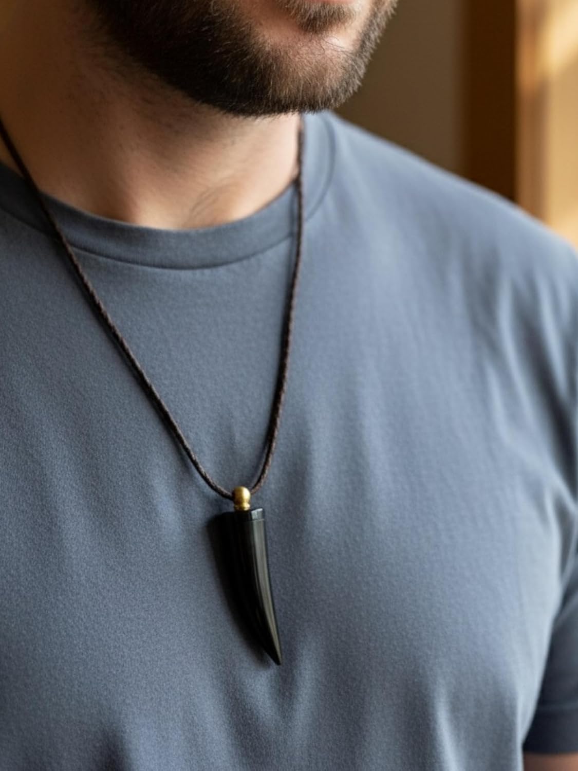 Natural Horn Urn Necklace for Ashes-Keepsake Pendant Ashes Holder for Pet,Human-Memorial Cremation Jewelry for Men Women-Genuine Horn urn With Leather Rope Necklace -Memorial Gifts for Women and Men - Image 7