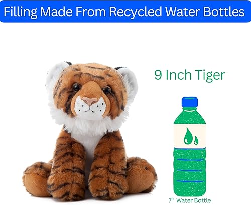 Miniatura 10 de The Petting Zoo Peluche de tigre, regalos para niños, animales salvajes del zoológico Onez, juguete de peluche de tigre de 9 pulgadas