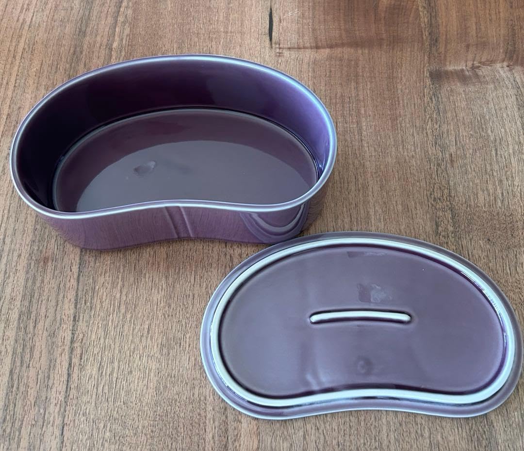 Amazon｜有田焼 福泉窯 紫釉 繭型蓋物 陶箱｜漬物器・漬物保存容器