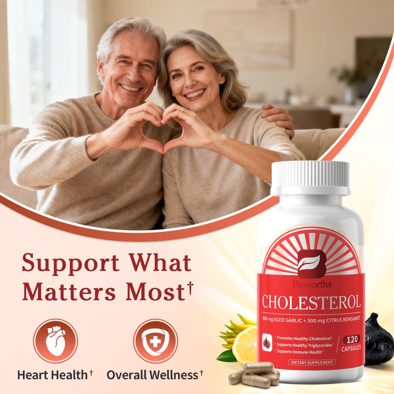 Cholesterol Health Supplements, Garlic Extract & Citrus Bergamot 120 count — Amazon image 4