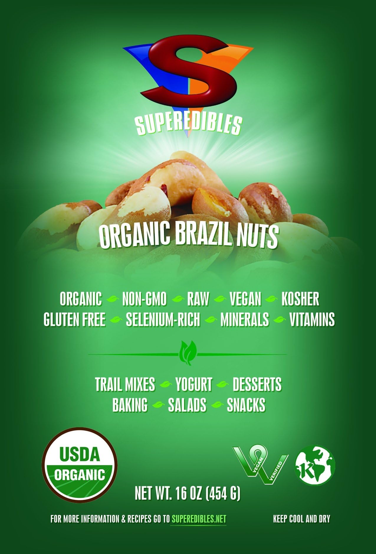 Organic Raw Brazil Nuts 1 Pound