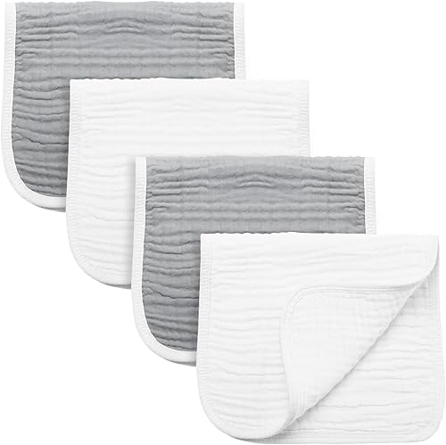 Miniatura 60 de Synrroe Paños de muselina grandes para eructos, paños de muselina para bebés niñas y niños, paquete de 10 extraabsorbentes y suaves de muselina, 6
