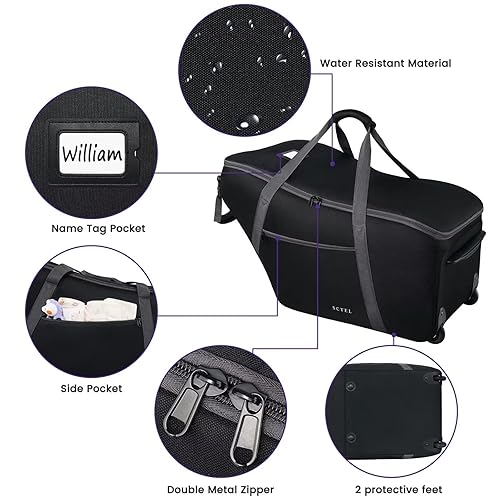 Miniatura 4 de Bolsa de viaje para asiento de automóvil para avión compatible con Chicco KeyFit 30, UPPAbaby MESA, Nuna Pipa, bolsa acolchada para asiento de