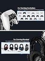 Vista 4 de OAPRIRE Headset and Controller Stand, Space-Saving 2 Tier Game Controller Holder, Acrylic Controller and Headset Stand for Desktop, Universal Design