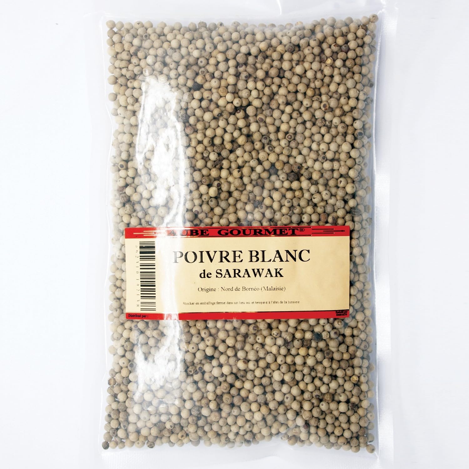 Aube-Gourmet Poivre blanc de Sarawak en sachet de 250g