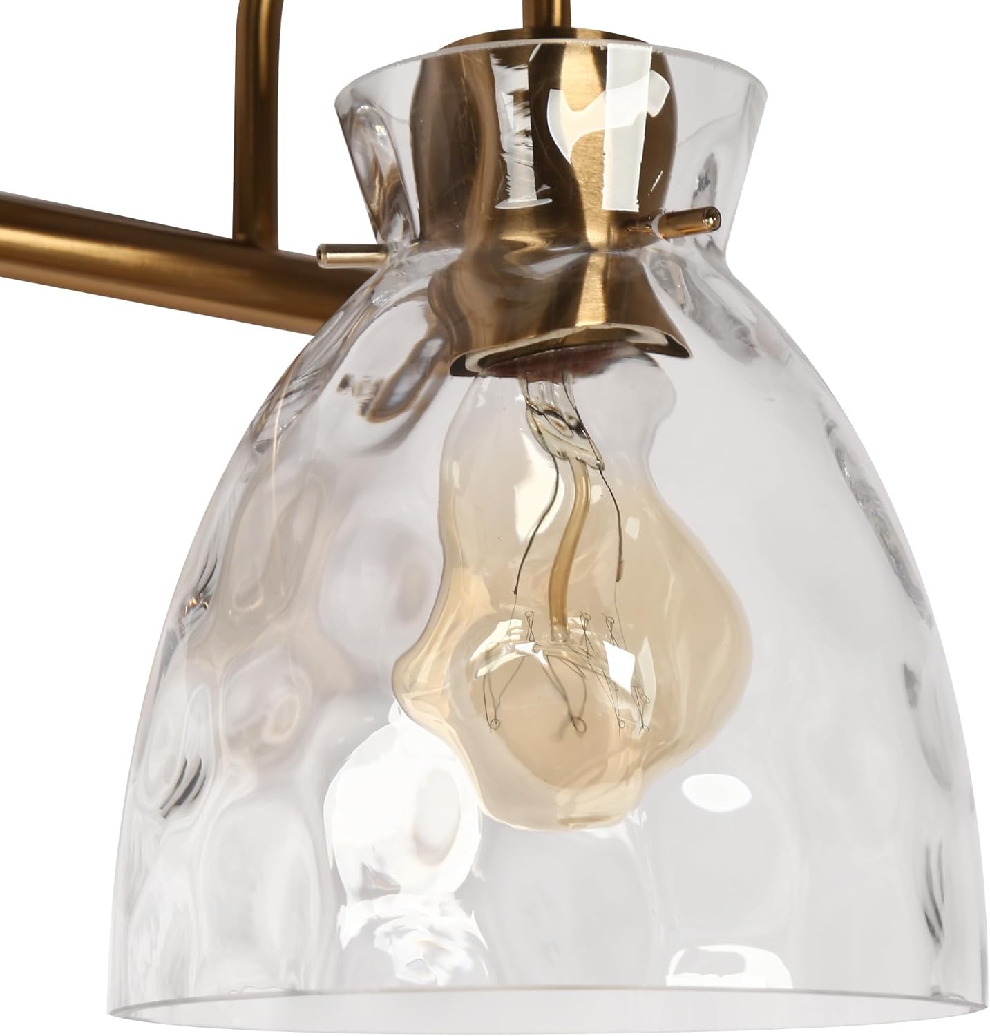 KSANA Black Gold Bathroom Light Fixtures, 3 Light Modern Vanity Lights with Textured Glass Mid-Century Bathroom Vanity Lighting for Bedroom, Kitchen, Powder Room, Black & Electroplated Brass Finish