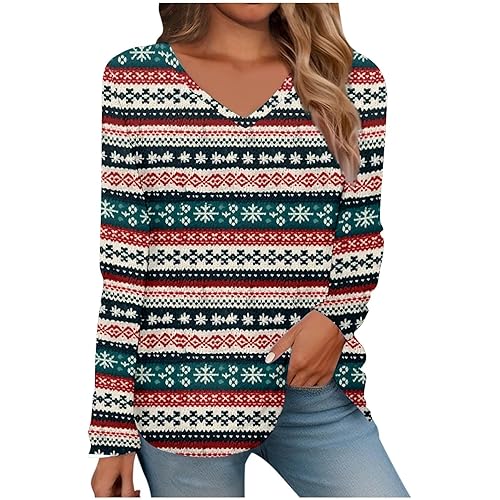 Long Sleeve Workout Tops for Women V Neck Boho Casual Tops Lightweight Sweatshirt Pullover Going Out Blouses