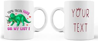 Dinosaur Triceratops My List Dino Green Horn Valentines Valentine Day Personalised Custom Handmade Dishwasher Safe Mug Cup China Tea Coffee Aesthetic Y2K Harajuku Kpop