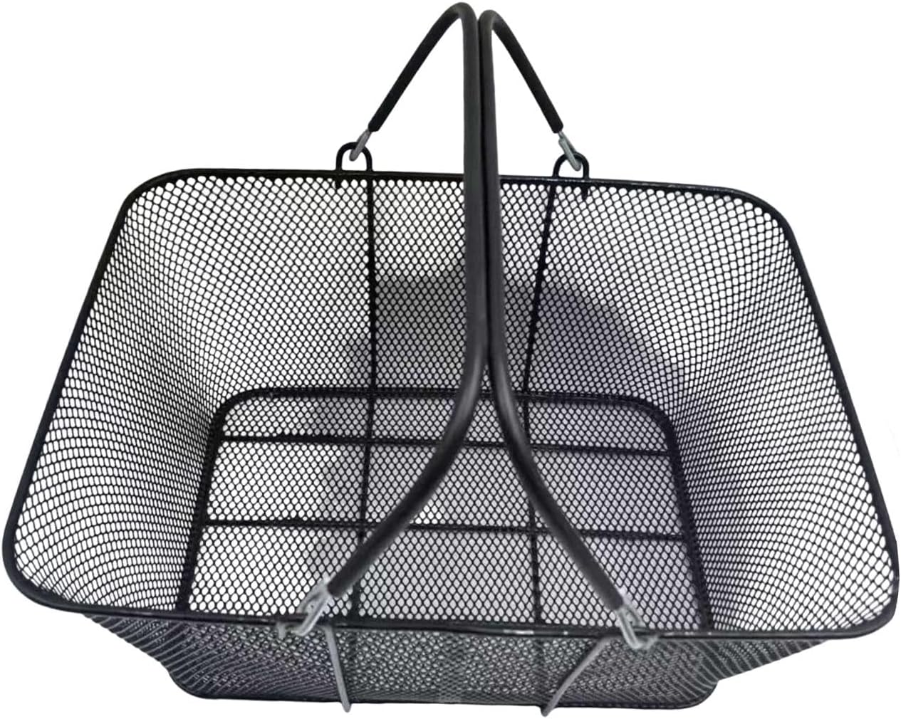 Metal Wire Shopping Basket,Bike Basket,Large Capacity,with Handles,Grocery Baskets for Market Biking Accessories