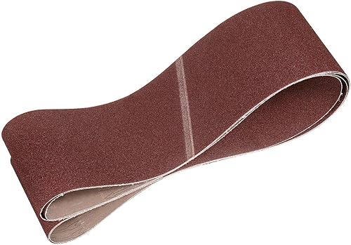 Miniatura 46 de HARFINGTON 3 correas de lijado de 18 pulgadas, 12 unidades de 60 granos de óxido de aluminio abrasivo de lijadora para carpintería, pulido de metal,
