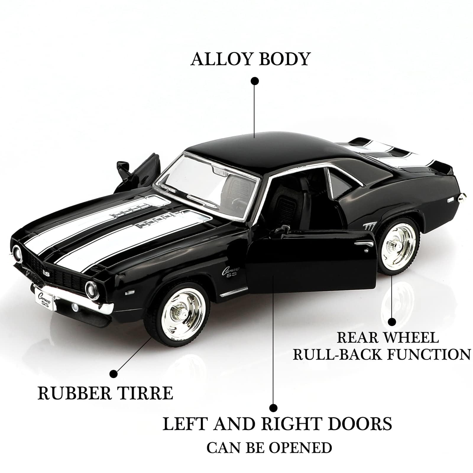 Amazon.com: TOKAXI 1/36 Scale Chevrolet 1969 Camaro SS Diecast