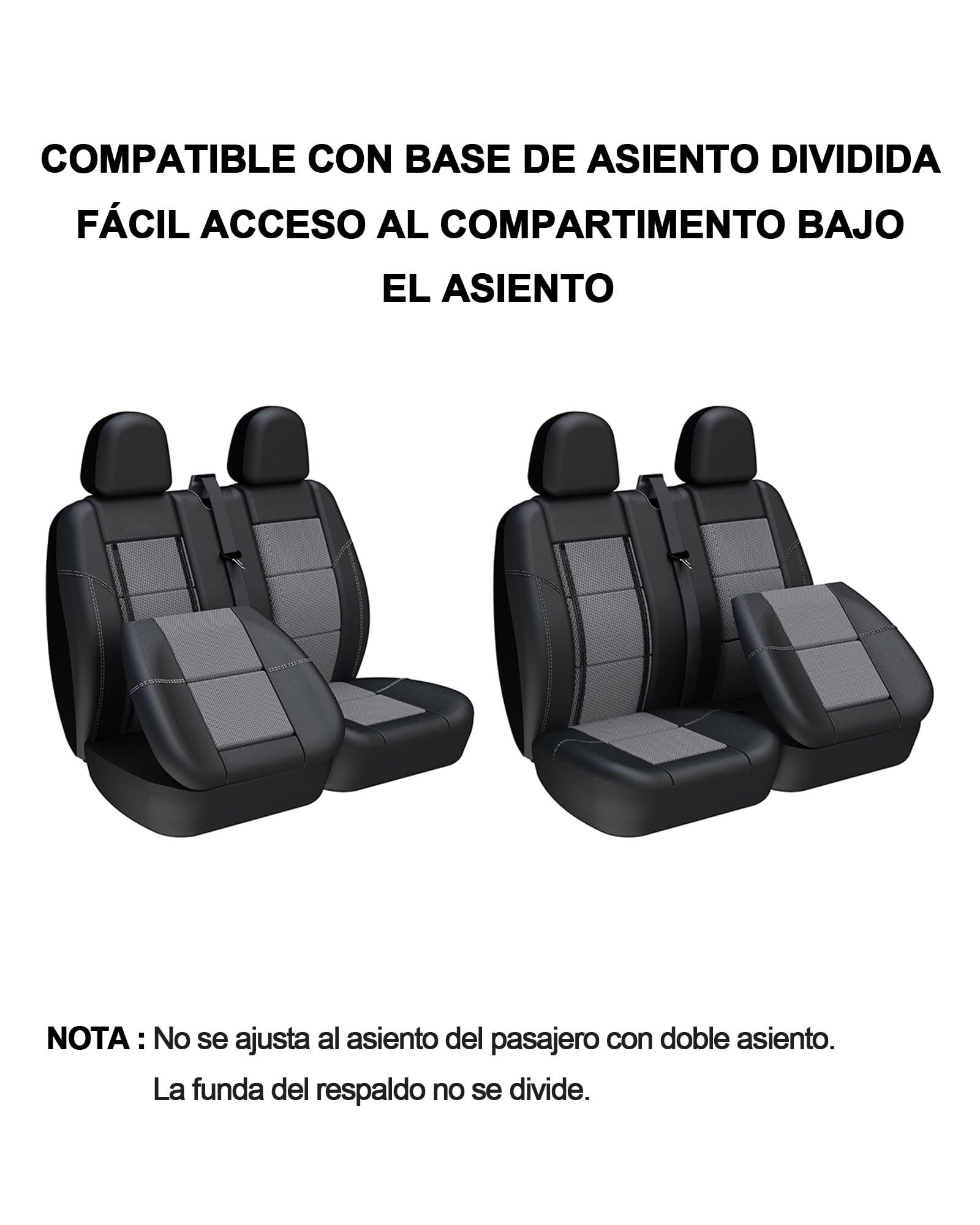 Fundas Universales Para Asientos De Coche, Juego Completo 9 Piezas, Negro/gris, Compatibles Con Airbag