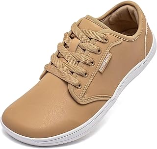 Unisex Breite Barfuss Schuhe Damen Herren Barfußschuhe Leder Minimalistische Outdoor Trail Running Walking Schuhe