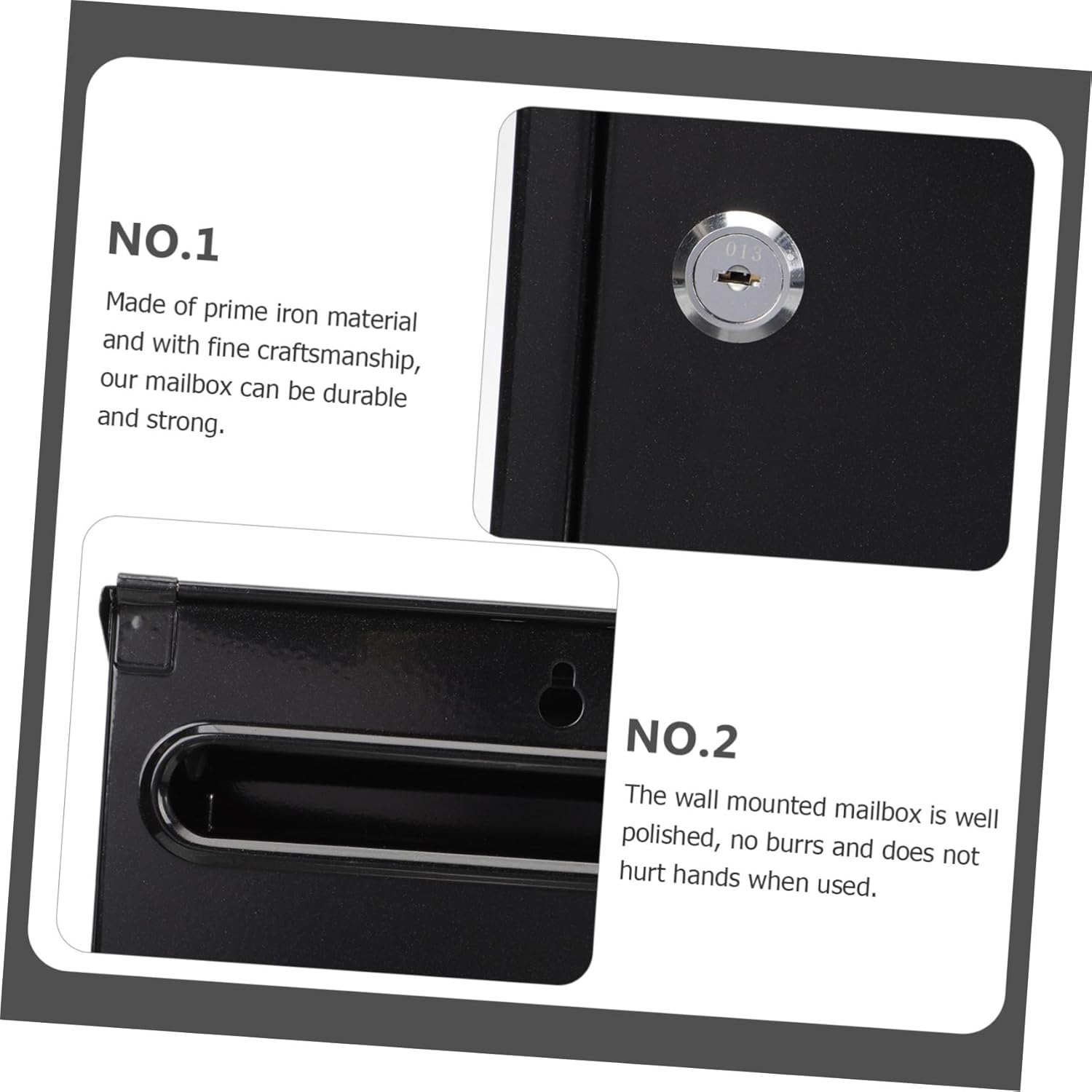 NUOBESTY Vintage Locking Wall Mount Mailbox Capacity Metal Letter Box for Garden Secure Design Durable Construction for Home Outdoor Use