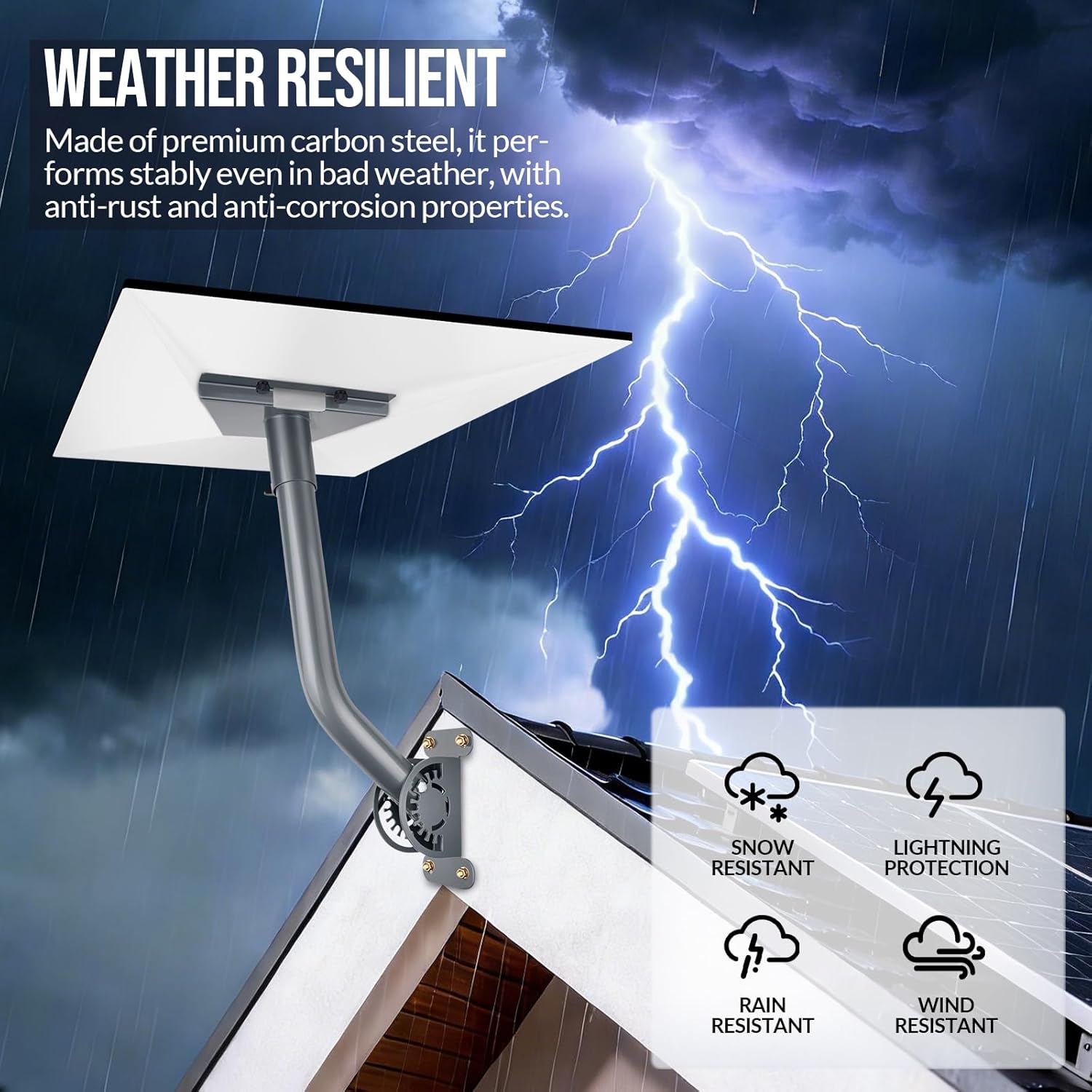 Starlink Gen 3 Mount, Adjustable Heavy Duty Wall, Roof Pole Mount Kit with Aluminum Pipe Adapter, Weatherproof Rustproof for Concrete, Wood, Brick Walls, Easy Installation for Gen 3 Starlink