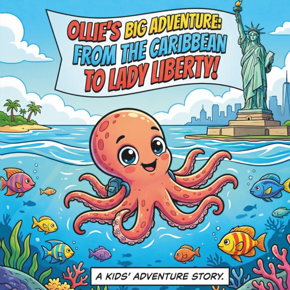 Ollie's Adventure: The Little Octopus and The Big Dream Coloring and Story Book for Kids 3-8 years: A Kids Adventure Story