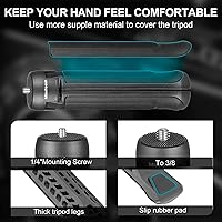 Vista 5 de MINIFOCUS Trípode para cámara, soporte de mesa de escritorio compacto con tornillo de 1/4 pulgadas, soporte de trípode para teléfono estabilizador