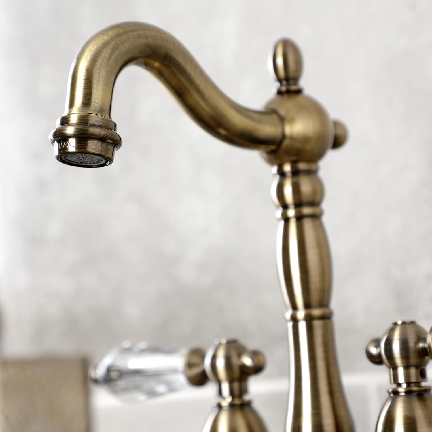 Kingston Brass KB1493WLL Wilshire Two-Handle 2-Hole Deck Mount Bar Faucet in Antique Brass