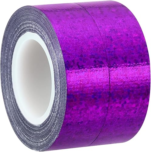 Miniatura 1 de PATIKIL Cinta brillante con purpurina de 0.591 in x 16.4 ft, paquete de 2 cintas adhesivas holográficas decorativas para manualidades, álbumes de