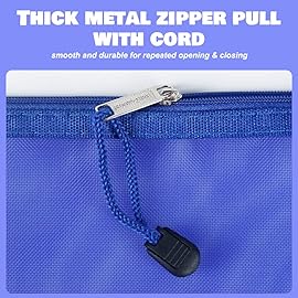 HRX Package Nylon Mesh Cosmetic Bags with Zipper, 6pcs Royal Blue Makeup Pouches Organizer Case for Travel Purse Diaper Bag