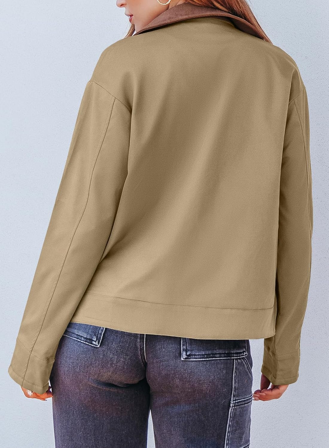 EVALESS Jackets for Women Fall Fashion 2025 Lightweight Coat Button Down Cropped Shackets With Pockets - Image 3