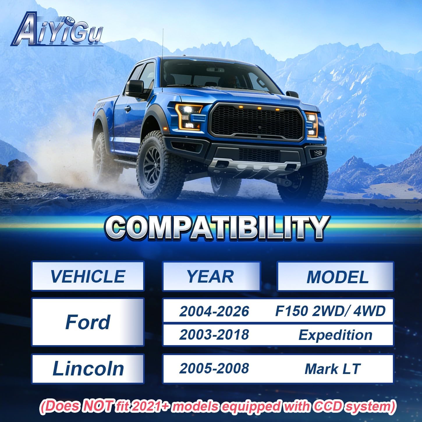 2.5 Inches Front Leveling Kit for Ford F150 2WD/4WD 2004-2026, Expedition 2003-2018, Lincoln Mark LT 2005-2008, Auminum Forged Strut Spacers Suspension lift kit for Shock Absorber, 2pcs