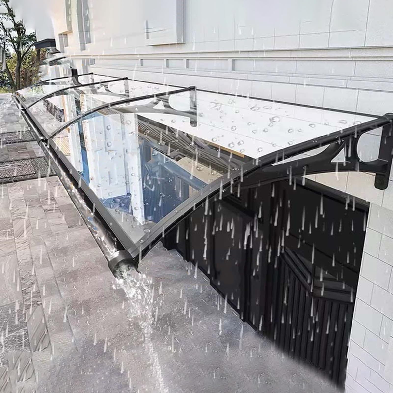 Auvent de terrasse transparent pour protéger votre porche de la pluie