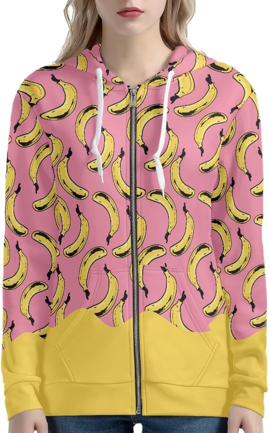 Zip Up Hoodie with Pocket Womens Hoodies for Fall Spring Streetwear Long Sleeve Tops - Image 2