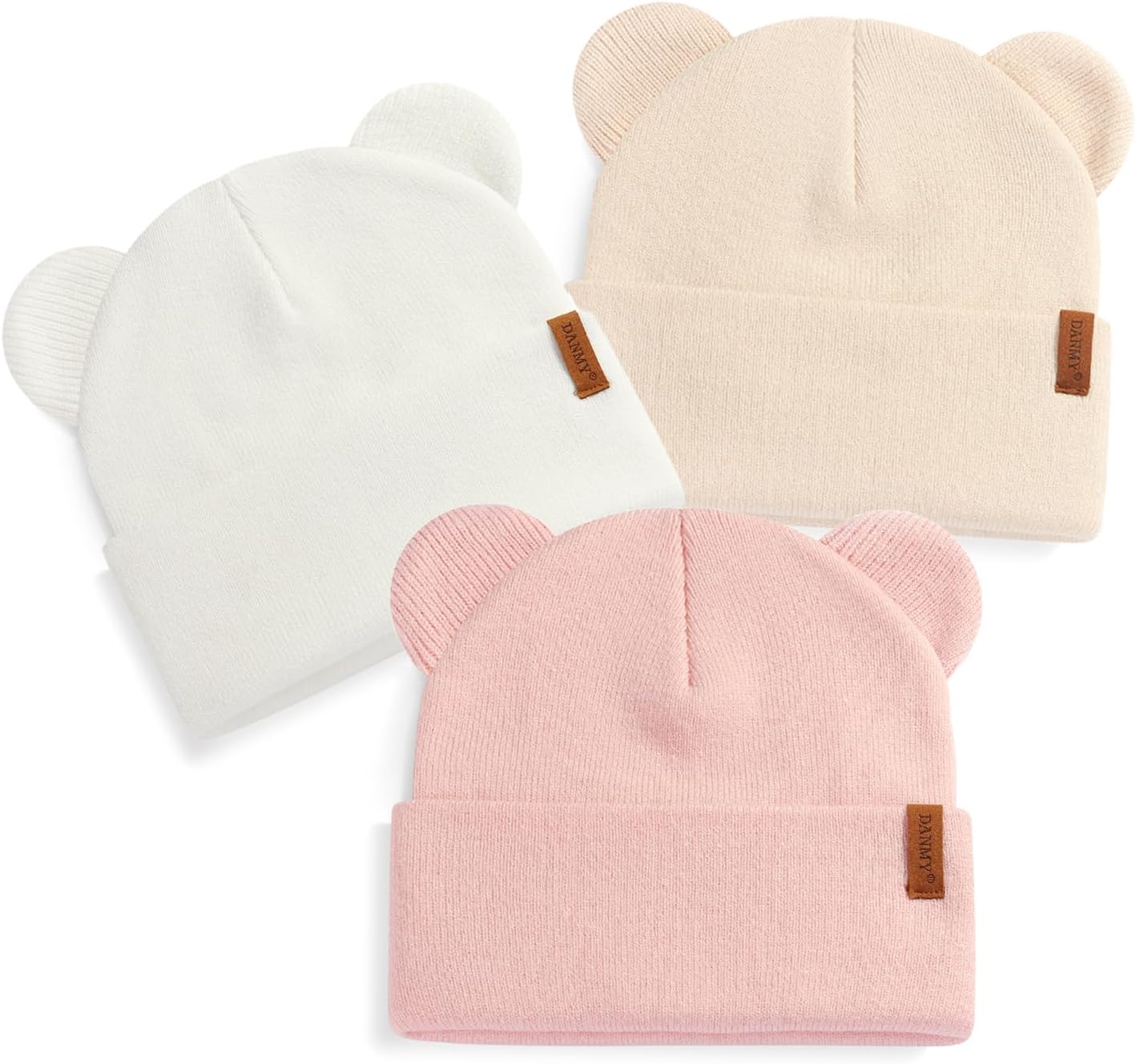 Baby Beanie Warm Winter Hat with Bear Ear for Infant Toddler Boys Girls Kids Soft Knitted Skull Cap