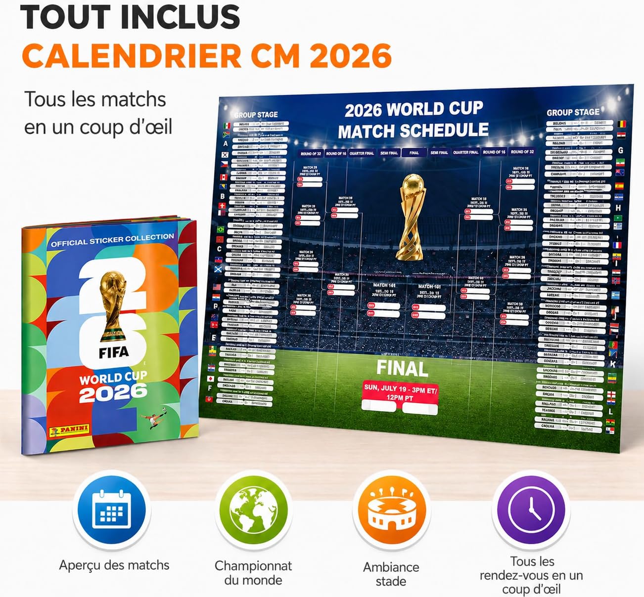 TK Gruppe Timo Klingler Panini Coupe du monde 2026 XXL Set - Album et autocollants - Plan de jeu, album d'autocollants - À collectionner - Coupe du monde de football 2026 (album de collection)