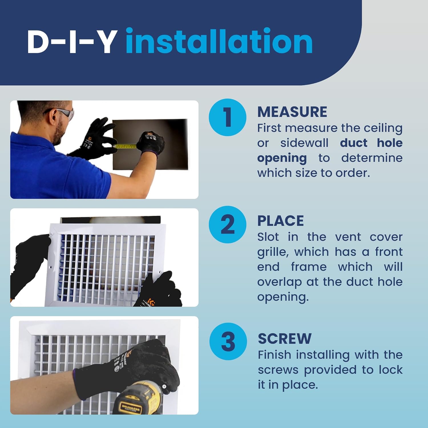 12"x12" Duct Hole Aluminum Vent Cover - Aluminum Double Deflection Adjustable Air Supply - Vent Grille Register Without Damper - Full Vertical & Horizontal Airflow - HVAC Wall & Ceiling Cover - White