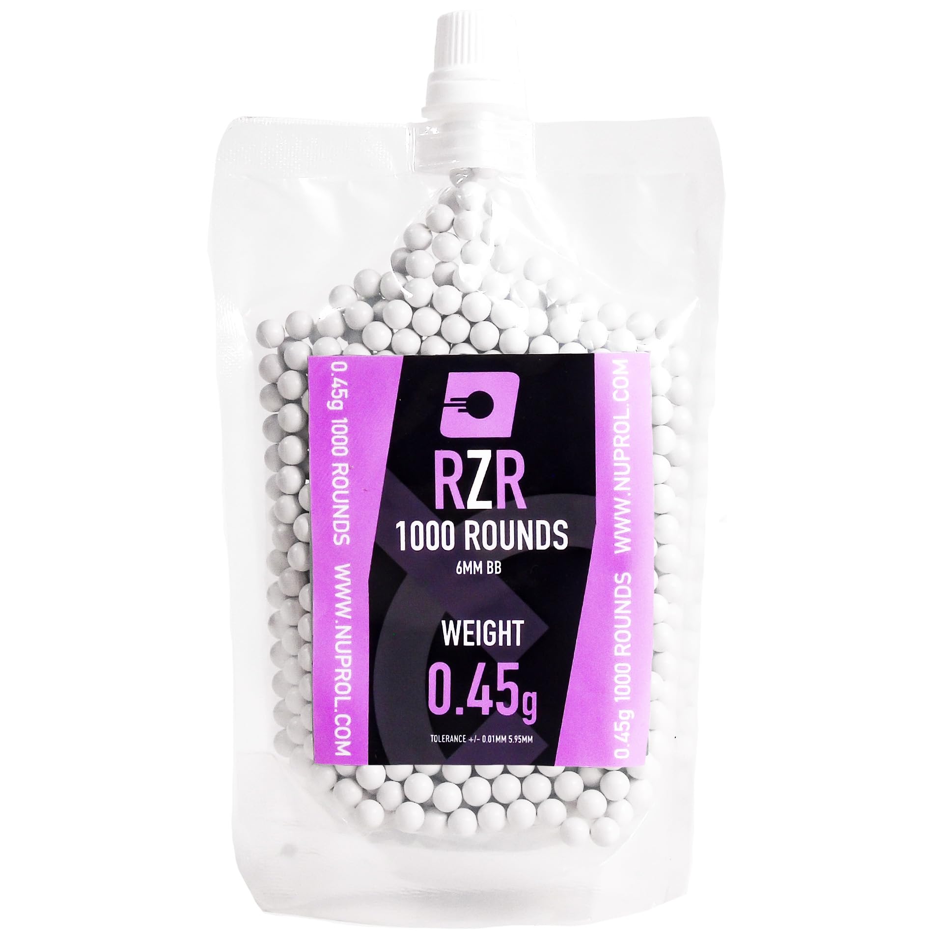 NUPROL RZR 0.45g 1000R Heavyweight 6mm Airsoft BBs Ammo Low Tolerance High Performance 5.95mm +/-0.01mm