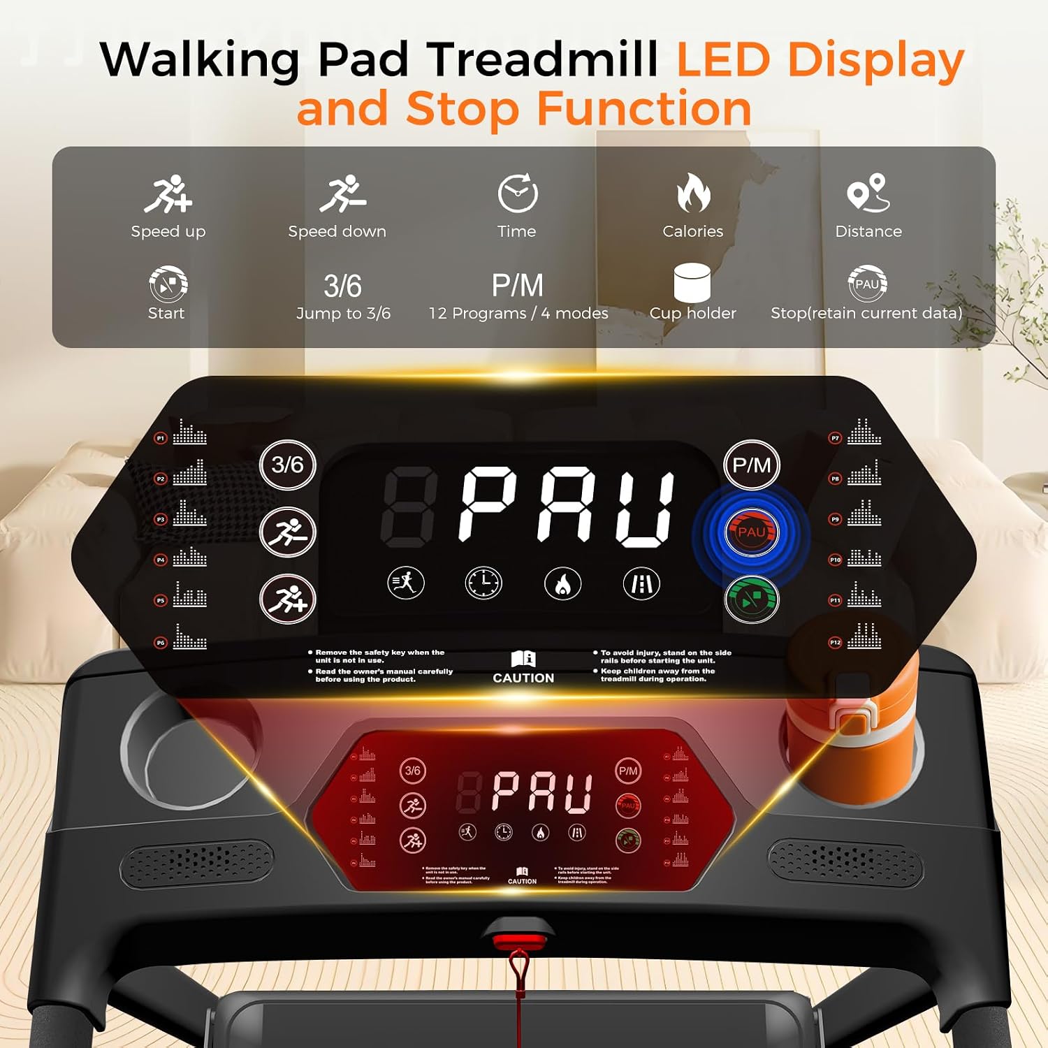 Walking Pad, 2.5HP Walking Pad Treadmill with Handle Bar, 3 in 1 Portable Under Desk Treadmills for Home,Foldable Treadmill for Small Space,Compact Home Treadmills with Remote Control,300LBS Capacity image 3