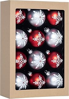 12PCS Christmas Decoration, Colorful Glass Balls Ornaments Set, Festival Home Party Decors, Xmas Tree Hanging Pendant,Chri...