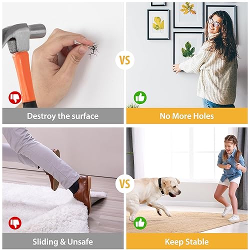 Miniatura 7 de Cinta adhesiva de doble cara resistente, malla de fibra de vidrio de 0.6 pulgadas x 82 pies, cinta adhesiva de doble barra, cinta transparente